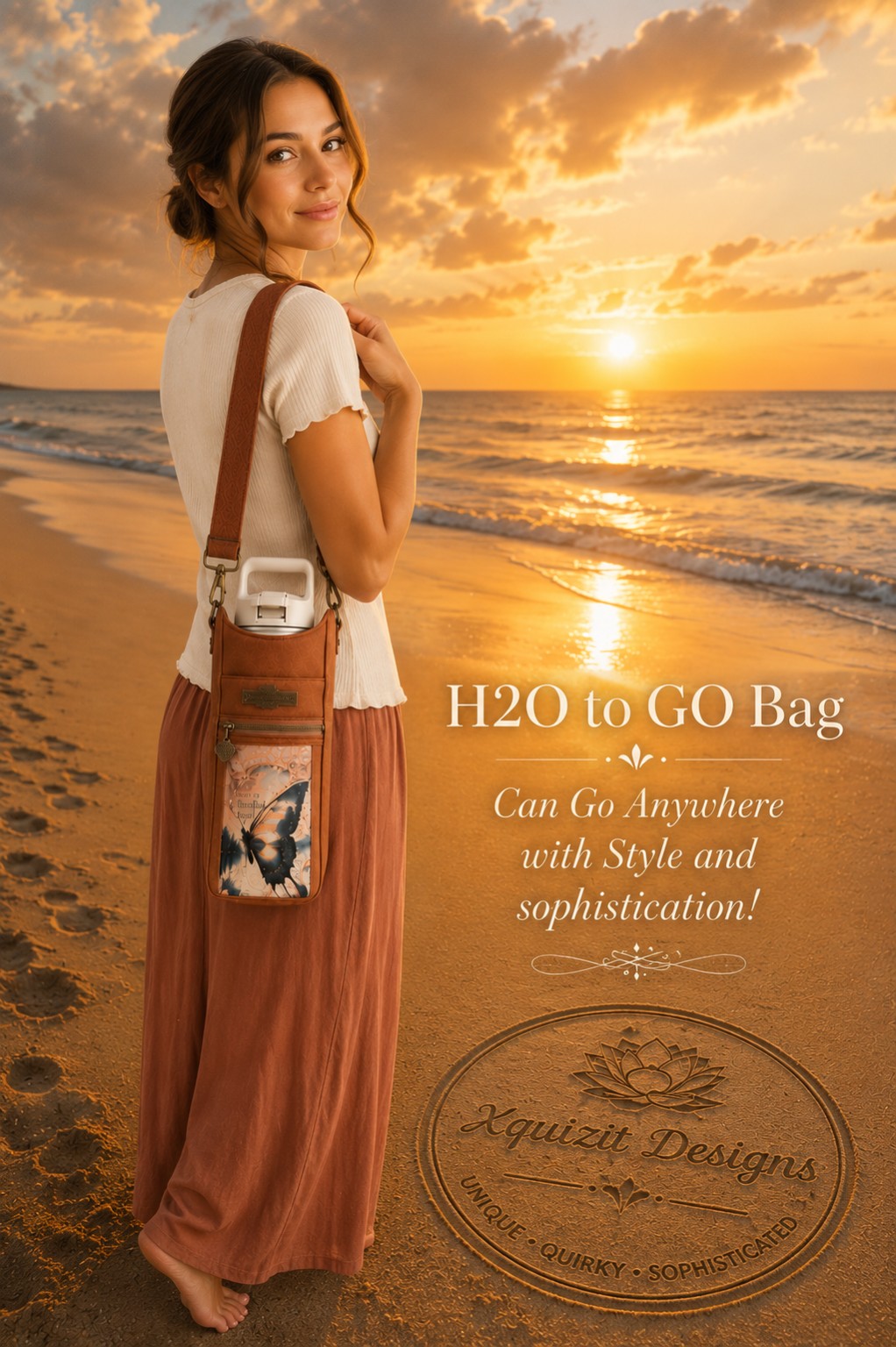 Xquizit Designs H2O to Go bag at the beach